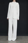 SWAYING/KNIT textured straight pants SW24SS3B11 white